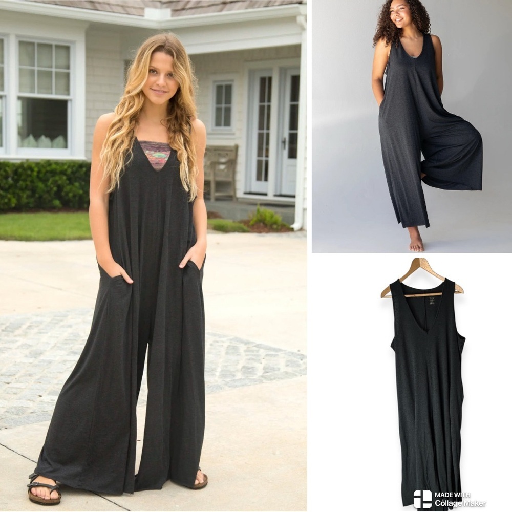Natural Life Charcoal One Size Jumpsuit